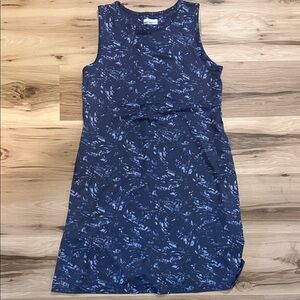 Columbia PFG Navy Blue Printed Sleeveless Midi Dress